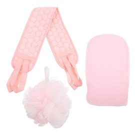 TOVINANNA Bath Gloves Back Rub Towel Set Piece Bath Flower Glove Kit Shower Towel Back Rub Mud Strip for Exfoliation