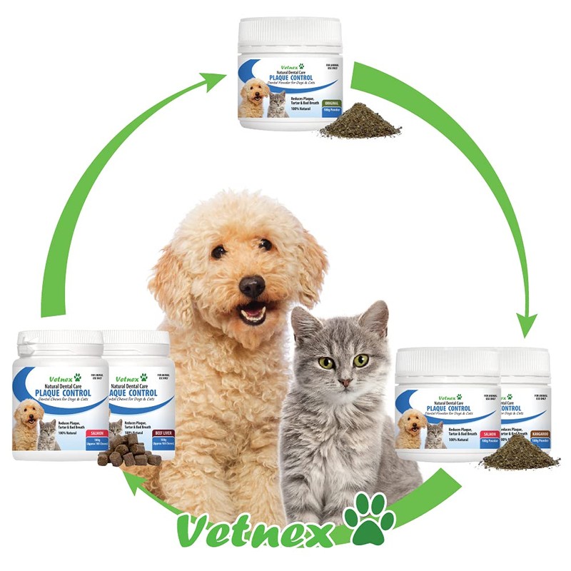 VETNEX PLAQUE CONTROL POWDER SALMON FOR DOG & CAT 100G