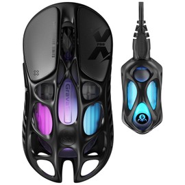 GravaStar Mercury X Pro Wireless Gaming Mouse, Come with 8K Dongle – 32,000 DPI PAW 3950 Sensor, 8,000Hz Polling Rate, Only 49g, Magnesium Alloy Hollow Frame, RGB Lighting, 5 Programmable Buttons