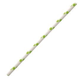FRANZ MENSCH NatureStar Paper Drinking Straws Classic Polka Dot Green / White L 19.7 cm Diameter 0.6 cm Pack of 5000