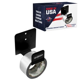 Pit Posse 545BK Duct Tape Holder Single Bracke Universal - Made in USA - for Garage Enclosed Trailer Shop Storage Organizer Motorcycle Automotive Race Aluminum Accessories - Holds 1 Tape Roll (Black)