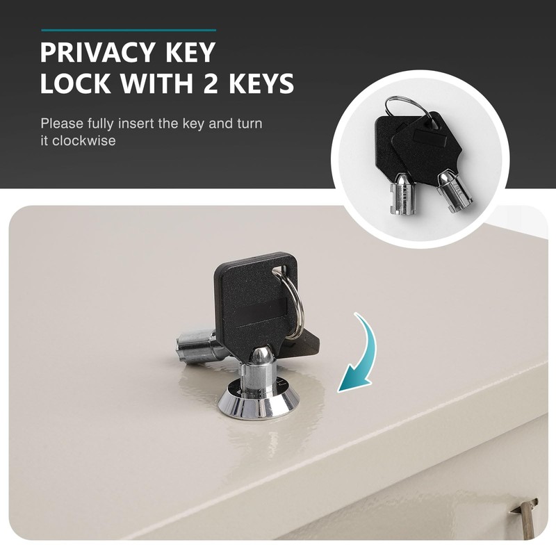 Polspag Fireproof Document Box with Key Lock & Fireproof Money