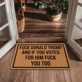 LuckyChu Welcome Door Mat Outdoor Indoor Entrance Anti Trump Unwelcome, Low-Profile Floor Mats Non Slip Durable Entrance Rugs for Entry, Patio, High Traffic Areas Front Door, 17" x 29.5"