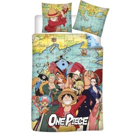 One Piece Map Single Duvet Cover 140 x 200 cm + Pillowcase 65 x 65 cm Polycotton