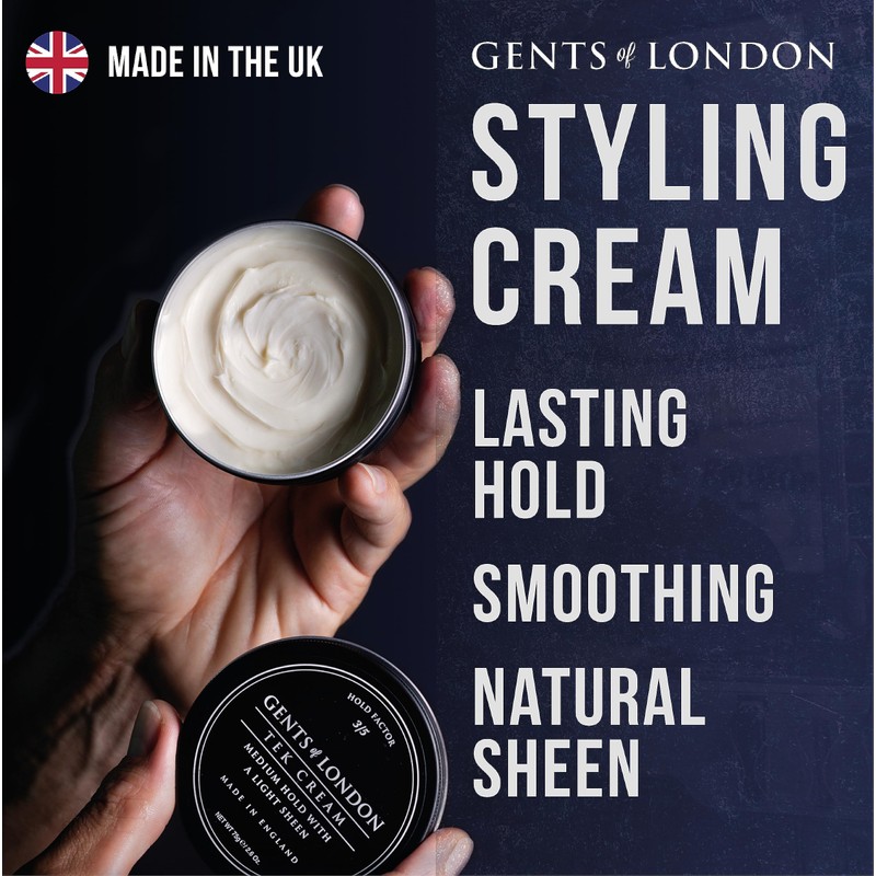 Gents of London Tek Cream, Medium Hold, Subtle Shine, Shape