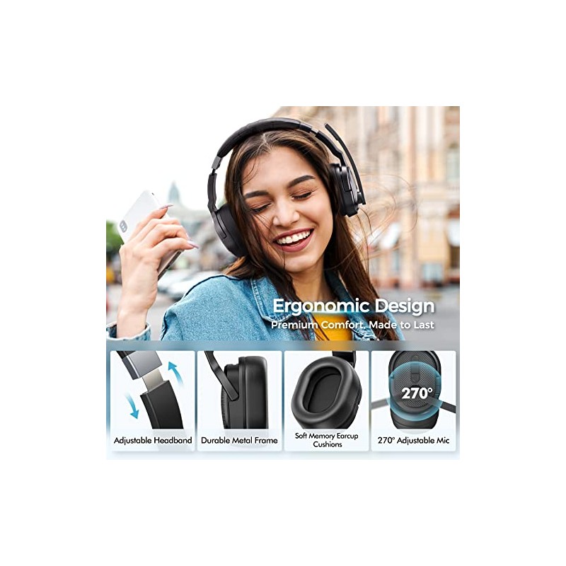 COSMUSIS Bluetooth Trucker Headset with Noise Cancelling Mic