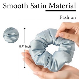 6 Pieces Satin Pillow Scrunchies for women, 5.71inch Silk Scrunchies Ponytail Holders,No Damage Satin Hair Ties