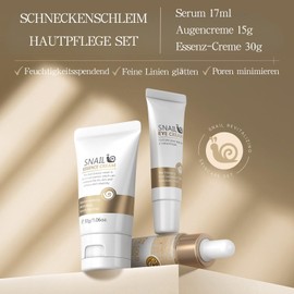 Schneckenschleim Hautpflege Set - Geschenke für Frauen - Snail Mucin Skincare Set for Teen Girls & Women - Gesichtspflege Set Damen mit Schlafende Gesichtsmaske, Reinigungsgel, Toner, Augencreme