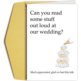 Funny Wedding Invite Card for Him Her, Bridal Party Invitation Card for Friend Family, MC Invitation Card, Can You Read Some Stuff Out Loud At Our Wedding