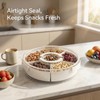 1-Pack Divided Serving Tray with Lid and Handle, 6-Compartment Snackle
