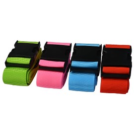 MaqBiz Luggage Straps For Suitcases, Adjustable Straps Suitcase Straps, Suitcase Belt, Pack Of 4 Red, Green, Pink And Blue