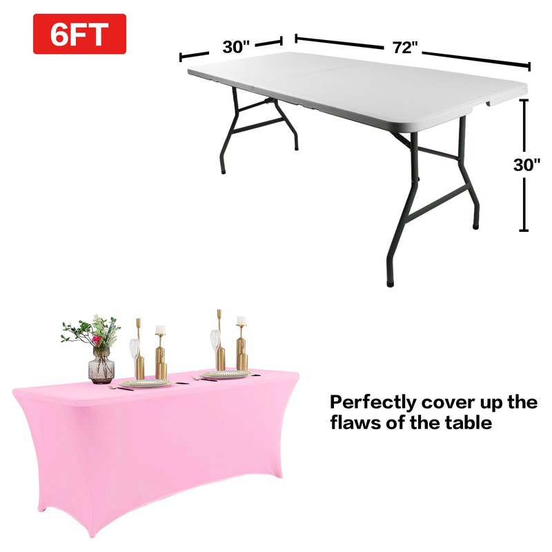 IVAPUPU 6FT Table Cloth for Rectangular Fitted Events - Stretch