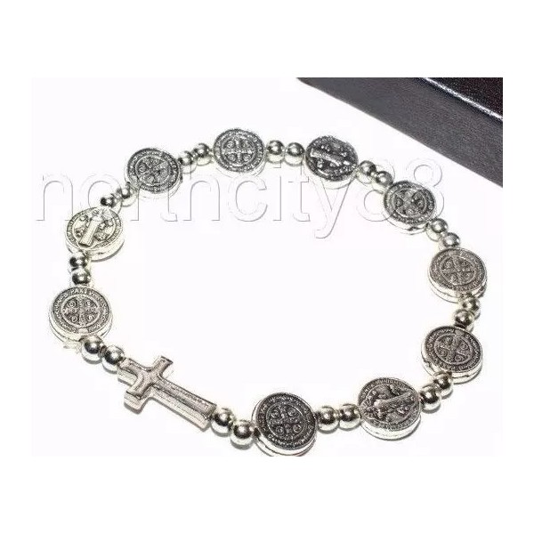 St Benedict Medals Rosary Bracelet Decade Pulsera de San Benito