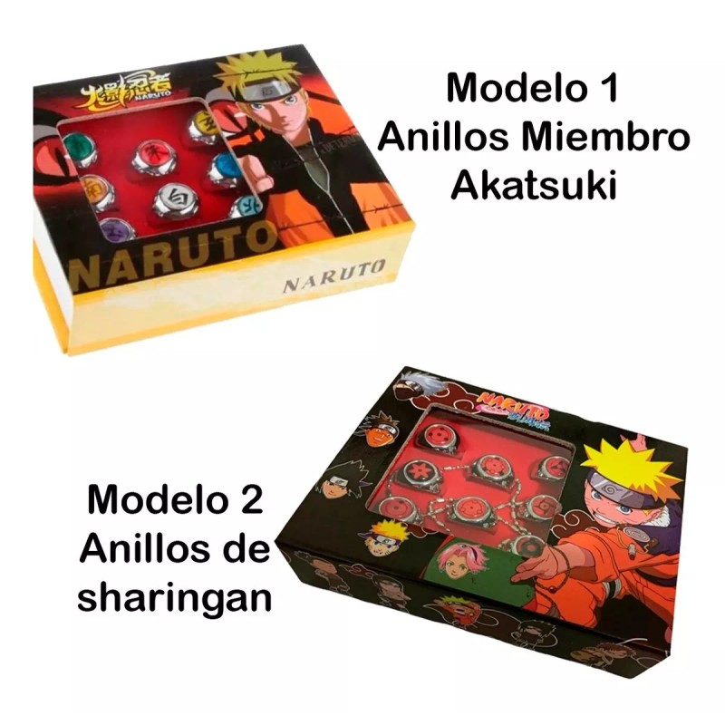 Veraly Anillo Miembro Akatsuki Cosplay Anime Naruto 10 Piezas