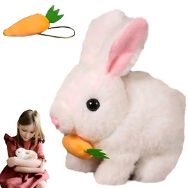 Bunby Cute - Easter My Realistic Bunny Toy for Kids, Interactive Realistic Rabbit Toy - Jumping, Twitching, and Shaking Ears, Bunny Toys, Bunbi (White)