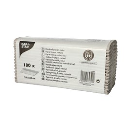 Papstar, 180 Blatt Handtuchpapier 31 cm x 25 cm natur C-Falz, 1-lagig, #84821