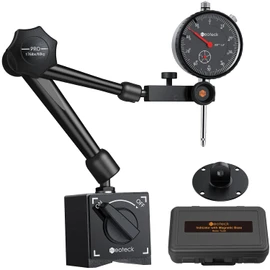 Neoteck 0-1"/0.001" Dial Indicator and Magnetic Base Set with Storage Case, Dial Gauge and Magnetic Holder for 3D Printer Lathe Workshop CNC Machine Table Saw- 176lbs (80kg) Max Pull-Black