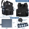 ITHWIU Picnic Backpack for 4 Person with 2 Insulated Leakproof