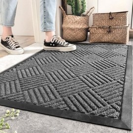Entrance Doormat: Dust Removal & Moisture Barrier Mat M Size Brown