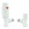 Hot Flow All-White Estuary Angled TRV Thermostatic Radiator Valve (Pair)