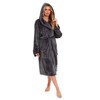 Daisy Dreamer Womens Hooded Dressing Gown Robes Flannel Fleece Long