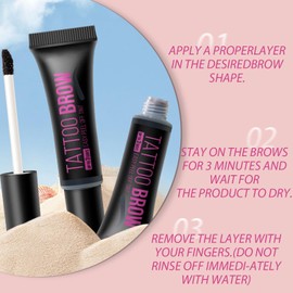 Generic 2PCS Eyebrow Tattoo Brow Tint Dark Brown – Eyebrow Stain & Peel Off Tattoo Brow Tint, Waterproof & Smudge-Proof Eyebrow Makeup, Brow Dye Kit for Natural Looking Brows That Last for Days (01#,03#)