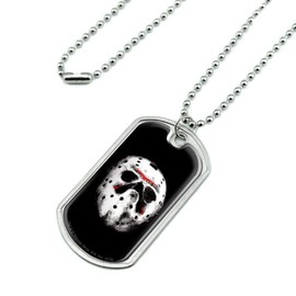 GRAPHICS & MORE Friday The 13th Jason Mask Military Dog Tag Pendant Necklace with Chain