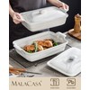 MALACASA Large Casserole Dish with Lid, 4.4 Quart Ceramic Baking
