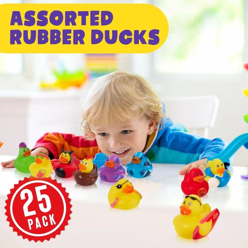 Playbees Assortment Rubber Duck Toy Duckies - 25 Pack -