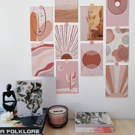 Bohemian & Romantic Scenic Style Double Sided Printed Background Wall Stickers, Photo Frame Decorative Painting, Room Wall Decoration Patchwork Poster 50pcs Pack (100 Patterns)