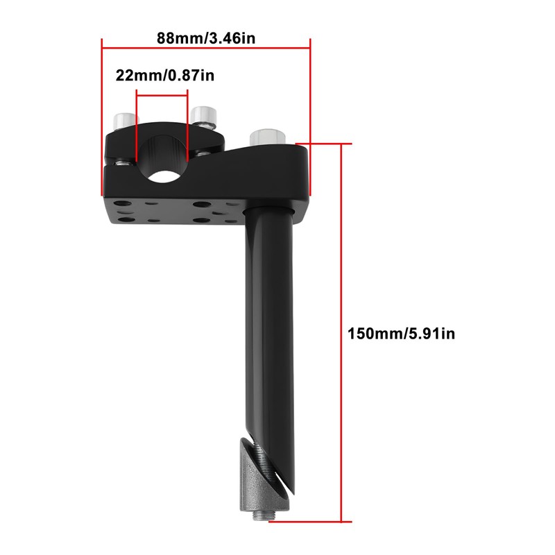 YINETTECH 1pc 21.1mm Insertion BMX Handlebar Stem 150mm Compatible with