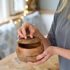 Paper High Hand Carved Mango Wood Bowl with Lid |