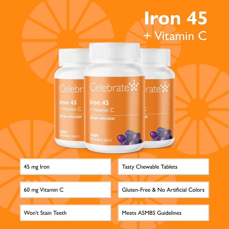 Celebrate Vitamins Iron Supplement with Vitamin C - 45mg Iron,