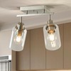 LOUSACE 2 Light Brushed Nickel Bathroom Vanity Track Light Fixtures