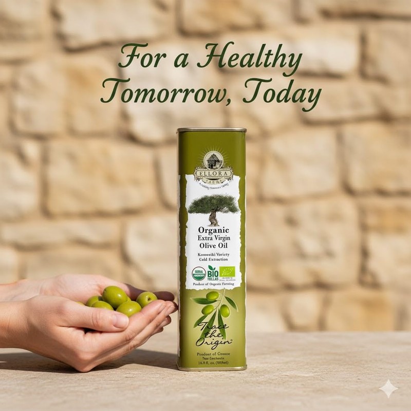 Ellora Farms, Organic Extra Virgin Olive Oil, Cold Press, Traceable