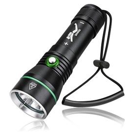 BORUIT S3 Dive Light Scuba Diving Flashlight, Super Bright 1500 Lumen - IPX8 Underwater Waterproof, Rechargeable LED 3 Modes with Power Indicator, Snorkeling Safety Linterna de Buceo for Night