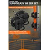 4smile SunnyEasy Parasol Holder, Balcony Railing, Black, Functional Parasol Holder,