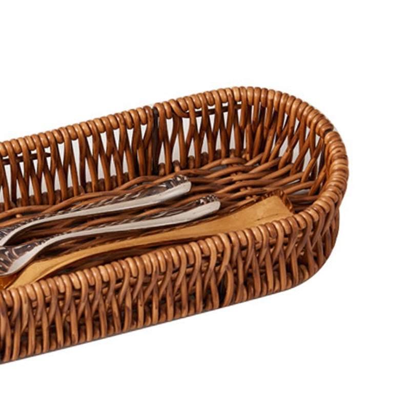 Imitation Rattan Bread Basket Multipurpose Woven Rattan Storage Tray Kitchen