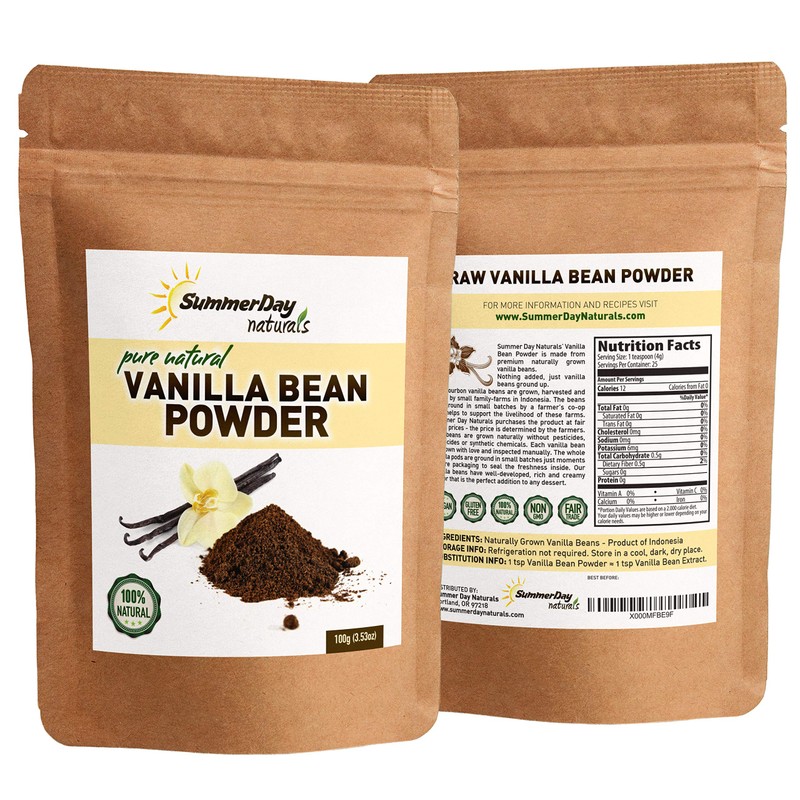 Vanilla Bean Powder, 3.53 Oz - Pure & Raw Ground