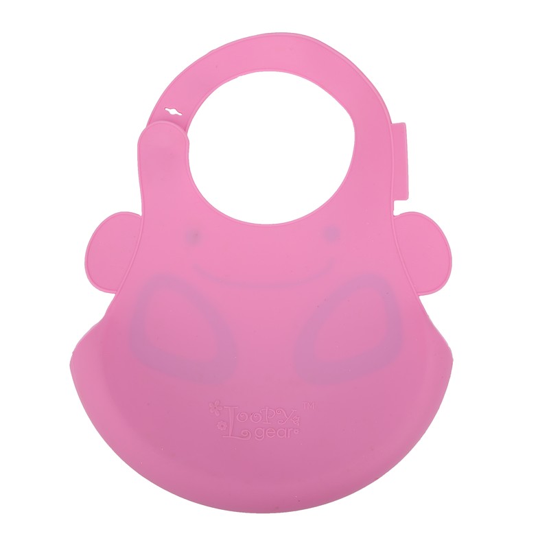 Silicone Cartoon Pattern Baby Bib Infant Waterproof Adjustable Portable Eating