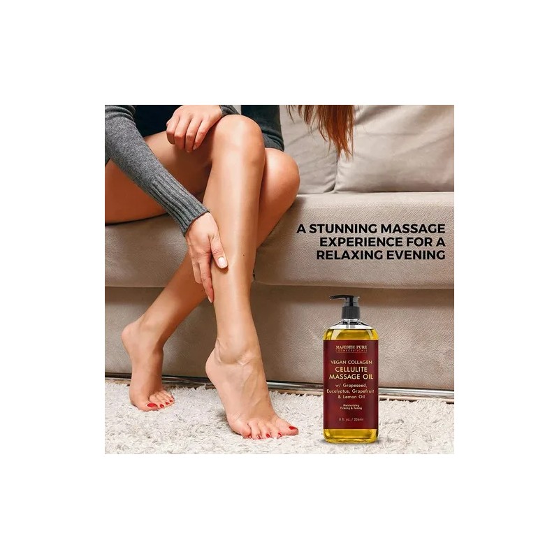 Aceite De Masaje Majestic Pure Colágeno Vegano Celulitis Eucalipto 236