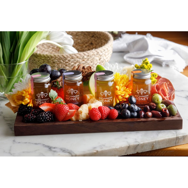Bee Harmony Classic Honey Flight, Mini Honey Gift Set, 4