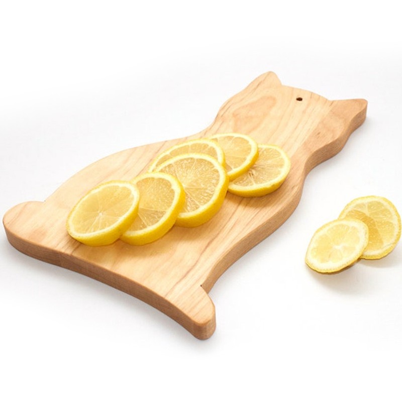 Cat Shaped Cutting Board Wooden Kitchen Chopping Board Cute Cheese