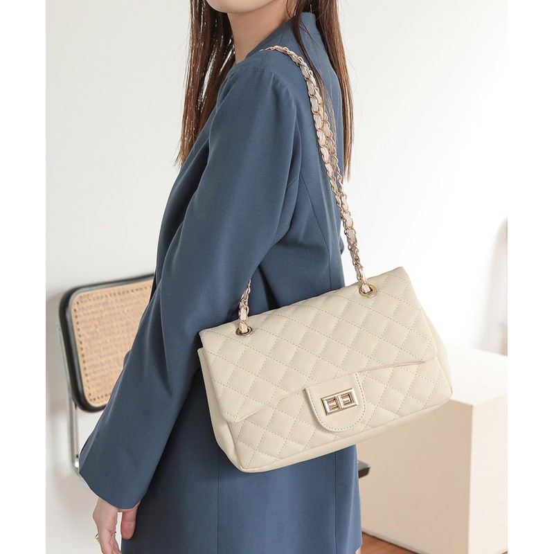 ALTROSE 332393 Quilted Chain Bag, Shoulder Bag, 2-Way Cute, Retro