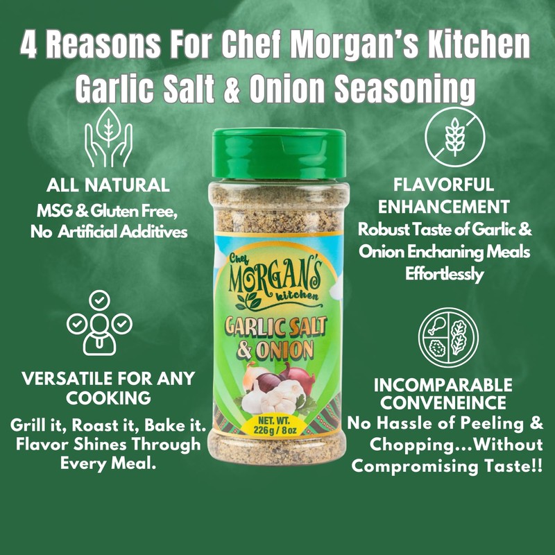 Chef Morgan's Kitchen Garlic Salt, 8oz - No MSG Added
