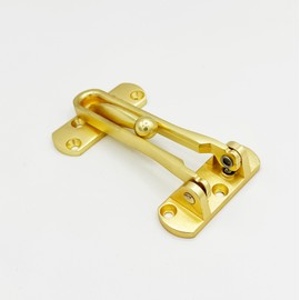 Hinged Bar Lock for Swing-in Doors, Door Latch Lock Chain – Secondary Security Lock for Door and Security, 3-7/8 in. Bar Length, Buckle (Single Pack) (GOLD)