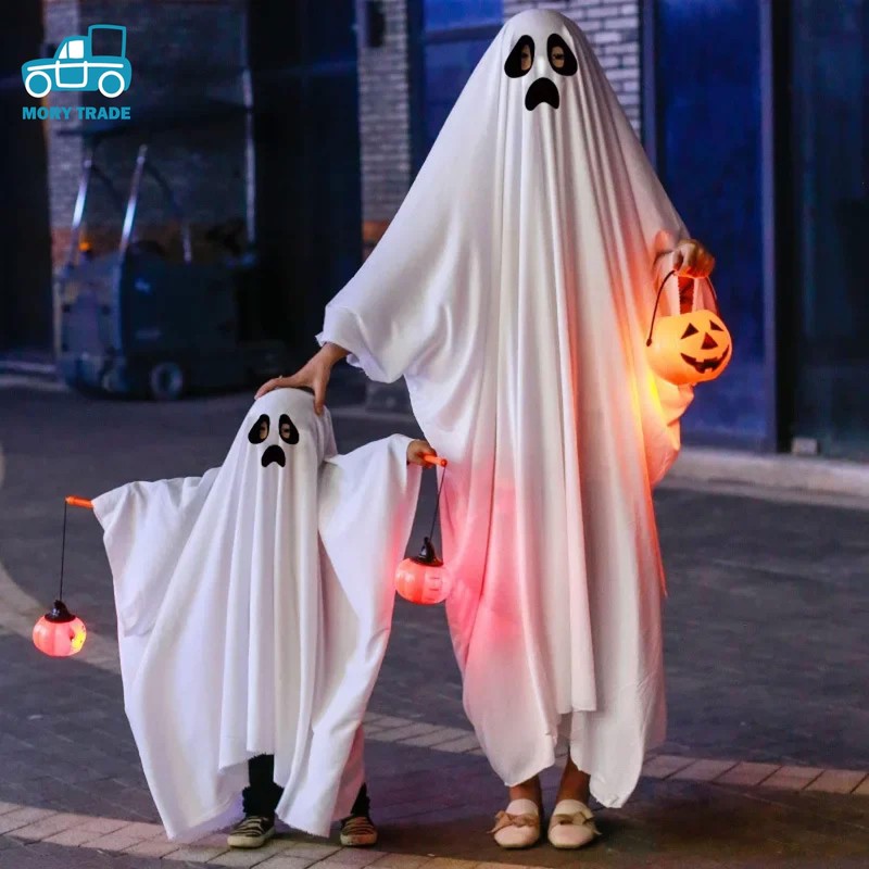 Morytrade Ghost Poncho, Cosplay, Ghostly Halloween Cloak, Just Put On,