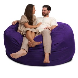 ULTIMATE SACK 6ft Bean Bag Chair, Oversize Bean Bag Chair for Adults, Comfy Chair Bean Bag Couch Lounge Sofa Loveseat Furniture | Purple Suede