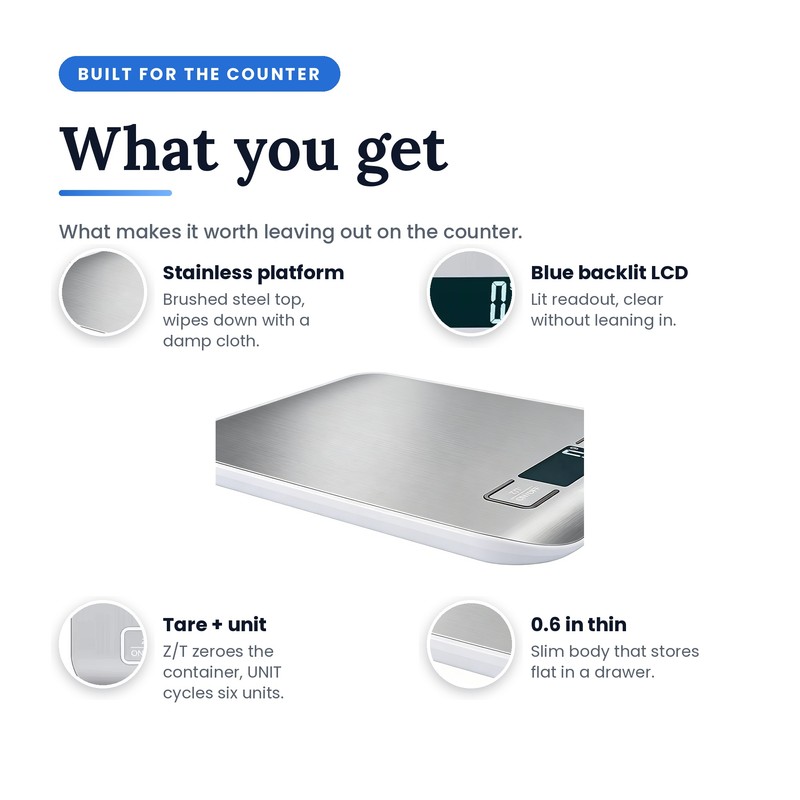 Digital Kitchen Scale, 1g Precision Food Scale with LED Display,
