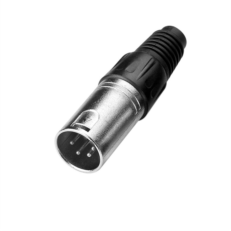 SIENOC 5 Packs 4-Pin XLR Male Connector - Black Metal